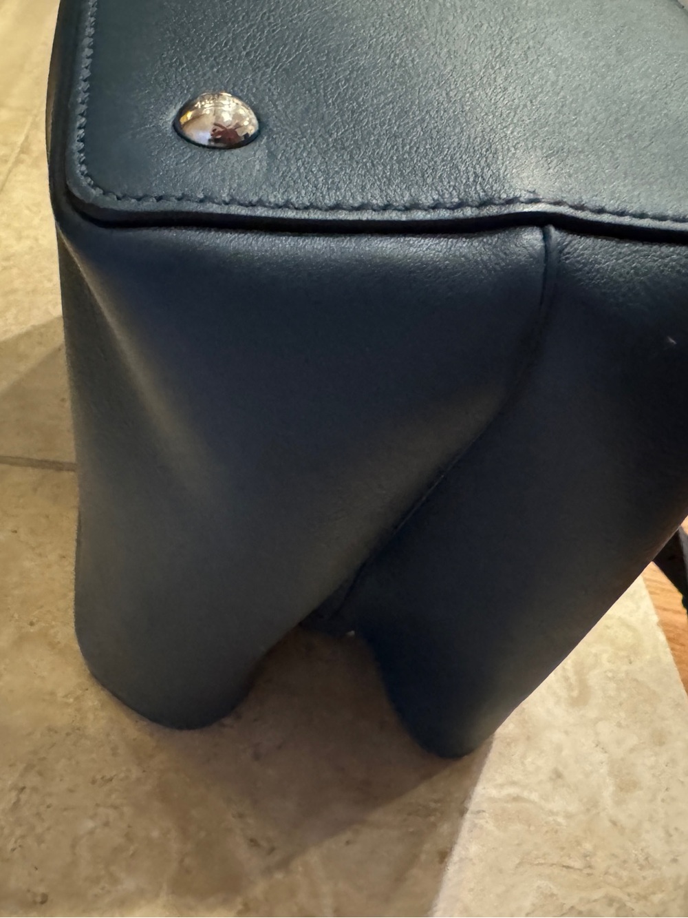Fendi 2Jours Petite Blue Leather Top-Handle Crossbody Bag - Picture 11 of 16